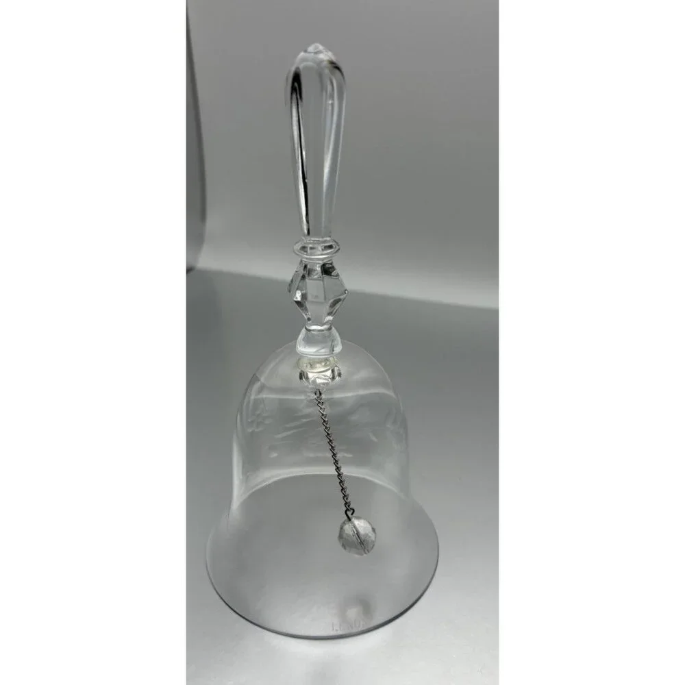 Vintage LENOX Etched Clear Crystal Glass 6" Bell - Picture 5 of 9